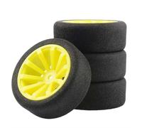 RC Auto pneumatici Compatibile Con HSP Per HPI 1/10 On-road RC Car 12mm Hex RC Auto Da Per Corsa Accessori 4 Pezzi Set Per Racing Foam Tire Wheel Rim Set(Yellow)