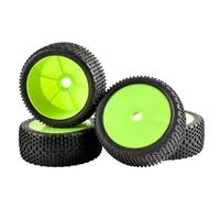 RC Auto Pneumatici Compatibile con Nitro per HPI per HSP per Bazooka per Camper 4 Pezzi 112mm off Road Buggy Pneumatici Ruota 17mm Mozzi Esagonali per 1/8 RC Auto 4WD(Green)