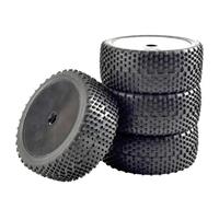 RC Auto Pneumatici Compatibile con Nitro per HPI per HSP per Bazooka per Camper 4 Pezzi 112mm off Road Buggy Pneumatici Ruota 17mm Mozzi Esagonali per 1/8 RC Auto 4WD(Black)