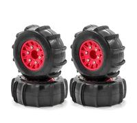 RC Auto pneumatici Compatibile Con Trax Per Slash Per Huanqi 727 E-revo 116mm Pneumatico Rc Modello Di Auto Carta Breve Generale Sabbia Pneumatici Adattatore 12/14/17mm(Red)