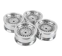 RC Auto Pneumatici Ruota per Tamiya per HSP per HPI 94123/122 1/10 rc Car Wheel Hub Parts 4PCS Flat Run Drift Cerchioni Ruote Pneumatici Mozzo(Sliver)