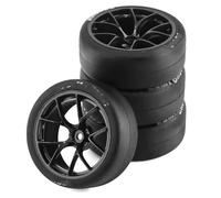 RC Auto Pneumatici Ruota per Tamiya TT01 XV01 PTG-2 per Kyosho per HPI per HSP Pneumatico Rigido da Drift 1/10 rc Car On Road Touring Auto per Corsa Ruota(Black)