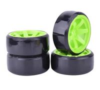 RC Auto Pneumatici Ruota per Traxxas per D4 per HSP per HPI per Tamiya 4PCS 1/10 RC Drift On-Road Ruota Modello Duro Pneumatico alla Deriva Accessori Auto(Green)