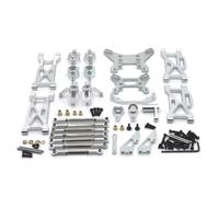 Rc Braccio Oscillante Per WLtoys 104001 104002 1/10 RC Car Kit In Metallo Collegamento Dello Sterzo Per Braccio Oscillante Tazza Dello Sterzo Tazza Posteriore Sedile A C Gruppo Della Coda(Silver)