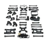 Rc Braccio Oscillante Per WLtoys Per Rlaarlo 1/14 1/12 RC Car Parti Metallo Per Componenti Dello Sterzo Con Barra Trazione Braccio Oscillante Supporto Sospensione Braccio Del Servo A Tazza(Black)