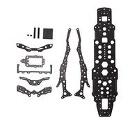 RC Car Chassis Frame Upgrade Kit | Carbon Fiber & Aluminum Alloy Lightweight Design for 3RACING D5S MR 1/10 | High - Performance Drift Car Parts/Competition Use (Black)
