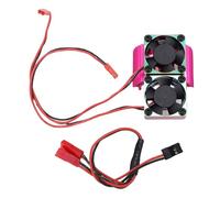 RC Car Motor Double Cooling Fan Heatsink 36mm High Performance Dual Fan Aluminum Alloy Replacement for 380 540 550 3650 3660 3674 Motor DC 7V High Speed Racing Models (Pink Colourful)