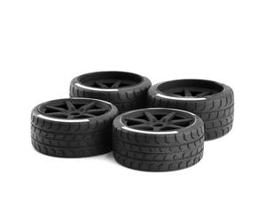 Rc Car Pneumatici Compatibile Con FSR Per Volare Per Dio Per Mustang GT Pneumatico Per Corse In Autostrada 4 Pezzi 17mm Ruota Esagonale Per ARRMA1/7 RC Car(Color3)