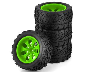 Rc Car Pneumatici Compatibile Con HPI Per HSP Per Tamiya Per Kyosho 4 Pezzi 12mm Mozzo Ruota Hot Wheels Pneumatico Per Rc Car 1/10 Per Monster Truck Off Road(Color2)