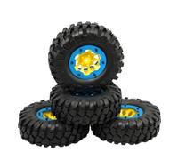 Rc Car Pneumatici Compatibile Con SCX10 RC Modello Di Telecontrollo Pneumatico Per Auto Ghiaia Simulato Pneumatico 1.9 "Pneumatici 108mm Ruota 12mm Mozzo Esagonale RC Auto Parti(Yellow blue)