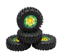 Rc Car Pneumatici Compatibile Con SCX10 RC Modello Di Telecontrollo Pneumatico Per Auto Ghiaia Simulato Pneumatico 1.9 "Pneumatici 108mm Ruota 12mm Mozzo Esagonale RC Auto Parti(Yellow Green)