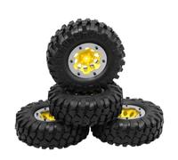 Rc Car Pneumatici Compatibile Con SCX10 RC Modello Di Telecontrollo Pneumatico Per Auto Ghiaia Simulato Pneumatico 1.9 "Pneumatici 108mm Ruota 12mm Mozzo Esagonale RC Auto Parti(White yellow)