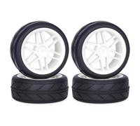 Rc Car Pneumatici Per Arrma Per Granite Per Grom 1/18 Pneumatici Gomma 12mm Hex RC 83x44mm Monster Truck Parti Preincollate Modello Accessorio Modificato Sostituire(White,Size2)