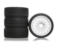 Rc Car Pneumatici Per KM WRC C3 Per ARRMA Per Racing 1/7 1/8 Ruote Plastica Pneumatici 17mm Hex RC Per Rally Car On Road Modello Accessorio Parti Aggiornamento Sostituisci(White)