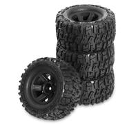 Rc Car Pneumatici Per MJX Per Hyper Go 14210 16210 1/14 1/16 90mm 12mm Hex Pneumatici Gomma Ruote RC Monster Truck Modello Di Aggiornamento Accessori Parti(Black)