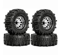 Rc Car Pneumatici Per TRX4 Per SCX10 D90 Per TRX6 AXI03007 1/10 1.9in Beadlock Ruote Pneumatici Cerchi Nero Bead Lock 12mm Hex Crawler Parti Aggiornamento(Silver)