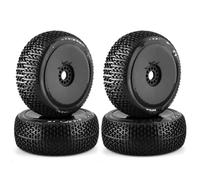 RC Car Pneumatico Ruota Compatibile Con Hpi Per Hsp Bazooka Camper Per Kyosho Per Zd Hongnuo 1/8 Ricambi Per Corsa 4x4 RC 4 Pneumatici Da 116 Mm, Cerchi Con Mozzi Esagonali Da 17 Mm(Black)