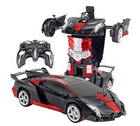 Rc Car Robot, Transforming Vehicle Toy, 6.3x5.31x7.48 Inches, Features Colorful Led Lights Rotating 2 in 1 Design with Music, Interactive Learning Toy for Kids, Girls, Boys, Indoor and Outdoor Play