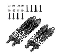 RC Car Shock Absorber High Performance Aluminum Alloy Adjustable Damping Spring Suspension for FS 53633 51805 51806 1:10 Scale Truck 4pcs Set Black Blue Red Purple Titanium Gray (532057BL black)