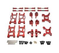 Rc Car Snodo Tazza Per Wltoys 144001 144010 124007 124008 124017 124019 Braccio Sospensione In Metallo Tazza Di Sterzo Mozzo Porta Ammortizzatore Torre Di Collegamento Ricambi Per Auto RC(Red)