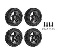 RC Car Wheels 4PCS | 1/16 Scale Replacement Tires with Pentagram Design | Rubber Tires for Off - Road/Racing/All - Terrain | Enhanced Grip & Performance