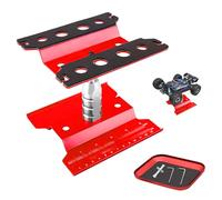 RC Car Work Stand & Supporto a Vite Rotazione 360 Gradi Alluminio Riparazione Stazione Lift per 1/8 1/10 1/12 1/16 1/18 Scala Traxxas TRX4 Axial Arrma Redcat Losi RC Crawler Monster Truck Buggy Rosso
