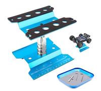 RC Car Work Stand & Supporto a Vite Rotazione 360 Gradi Alluminio Riparazione Stazione Lift per 1/8 1/10 1/12 1/16 1/18 Scala Traxxas TRX4 Axial Arrma Redcat Losi RC Crawler Monster Truck Buggy Blu