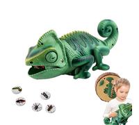 RC Chameleon Toy - Animale strisciante elettronico a telecomando con luci a LED | Camaleonte falso realistico, sicuro per i bambini, ideale come compleanno con un compleanno, imparare giocattoli per r