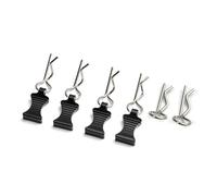 RC Crawler Componenti Per Axial Per Scx10 Per Trx-4 1/10 1/12 Rc Accessori Per Modelli Di Auto In Metallo R-Type Car Shell Body Clip Fisse Pin Con Linguetta(Black)