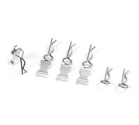 RC Crawler Componenti Per Axial Per Scx10 Per Trx-4 1/10 1/12 Rc Accessori Per Modelli Di Auto In Metallo R-Type Car Shell Body Clip Fisse Pin Con Linguetta(Silver)