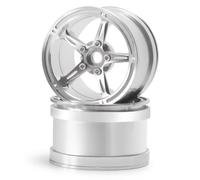 RC Crawler Componenti Per Axial Per Wraith 90048 Per TRX-4 Per TRX-6 Cerchioni Beadlock In Metallo Da 2,2 Pollici 1/10 Mozzo Ruota Argento/nero Ricambi Auto Cingolate RC(Silver,2pcs)