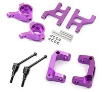 RC Crawler Componenti Per Tamiya CC01 TA02 TA03 4WD 1/10 Braccio Sospensione Inferiore Hub Carrier Base C/Coppa Sterzo/Albero Trasmissione In Metallo Per Buggy RC Auto OP(PURPLE)