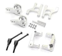 RC Crawler Componenti Per Tamiya CC01 TA02 TA03 4WD 1/10 Braccio Sospensione Inferiore Hub Carrier Base C/Coppa Sterzo/Albero Trasmissione In Metallo Per Buggy RC Auto OP(Silver)