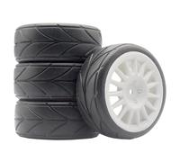 RC Crawler Componenti Per Tamiya XV01 XV02 Per TT01 TT02 PTG-2 Per Hyundai I20 94123 1/10 RC Parti Di Automobili Gomma Della Rotella Pneumatico WRC Per Rally Per Le Corse(White,6081)