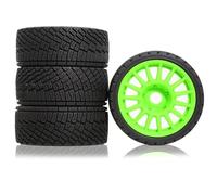 Rc Crawler Pneumatici Per ARRMA Per Traxxas Per Redcat Per Team Per Kyosho Per HSP Per Buggy 1/7 1/8 Pneumatici Ruota 17mm Esagonale 100mm RC Per Rally Off Road Car(Green)