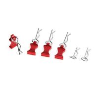 Rc Decora Accessori Per Axial Per Scx10 Per Trx-4 1/10 1/12 Rc Accessori Per Modelli Di Auto In Metallo R-Type Car Shell Body Clip Fisse Pin Con Linguetta(Red)
