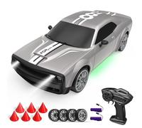 RC Drift Car 1:20 Macchina Telecomandata 2,4 GHz 4WD Auto Telecomandata 20 KM/H Auto da Corsa Telecomandata con fari da lavoro, 2 Batterie Ricaricabili,regalo per adulti e bambini (argenteo)