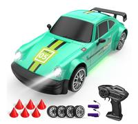 RC Drift Car 1:20 Macchina Telecomandata 2,4 GHz 4WD Auto Telecomandata 20 KM/H Auto da Corsa Telecomandata con fari da lavoro, 2 Batterie Ricaricabili,regalo per adulti e bambini (verde)