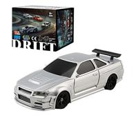 RC Drift Car, 1/43 2.4G Mini 4WD Drifting Car, 15km/h con luci, Elettrico Indoor RWD RC Regalo per Adulti, Elettrico Four-Wheel Drive Sport Fan