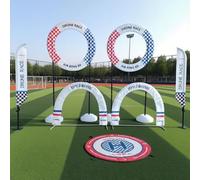 RC Drone Racing Gate Kit per Percorsi a Ostacoli con Droni da Esterno per Bambini, Cerchio a Ostacoli + Bandierina + Cancelletto ad Arco + Tappetino di Atterraggio, Combinazione di Pista di Allenament