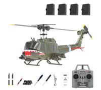 RC ERA C032 UH-1 Huey RC Elicotteri Giocattoli per adulti principianti, scala 1/48 6CH 2.4G 6-Axis Gyro stabilizzato Aircraft Brushless Flybarless modello elicottero (RTF / 4 batterie)