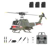 RC ERA C032 UH-1 Huey RC elicottero - 2.4GHz RC modello 6CH Gyro stabilizzato Flybarless modello, aereo RC ad alta precisione per adulti principianti (3 batterie)