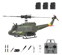 RC ERA C032 UH-1 Huey RC elicottero - 2.4GHz RC modello 6CH Gyro stabilizzato Flybarless modello, aereo RC ad alta precisione per adulti principianti (3 batterie)