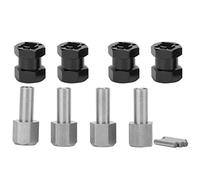 RC Extension Wheel Hex Hub Driver Adapter | 12mm Extension for 1.9 Inch Climbing Tracks | Works With D90 / AX10 / SCX10 / F - Series Versions | 4mm Screw Mount, 5mm Hub Aperture (Black)