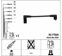 RC-FT604 - SET CAVI ACCENSIONE NGK - FIAT 600 0.9 / CASSONE / CODA SPIOVENTE