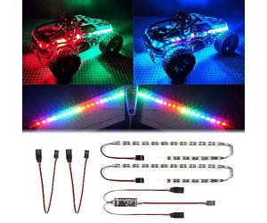 RC HA CONDOTTO LA Luce Strisce Kit per RC Auto Camion Cingolato Aereo Barca Drone Ala Fissa Traxxas TRX4 Assiale SCX10 Colore Cambiabile