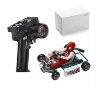 RC Kart Retro 1/32 2.4G RC Kart Kit di montaggio con telecomando | Volante mobile, centro di gravità profondo, pulsanti bloccabili, dettagliato, realistico, preciso, per adulti e adolescenti
