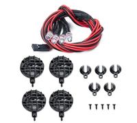 RC Luce Faro Anteriore Per Axial Per Scx10 Per Wraith Rr10 Per Trx4 Per Trx6 1/10 4 Pezzi Luci Sul Tetto Fari Kit Faretti Parti Auto Camion RC(Round)