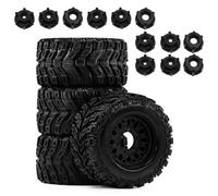 RC Modelli Parti Grandi Pneumatici Ruote In Gomma 4PCS 12-14-17mm Esagonale Per Arrma Bigrock Per Traxxas Per Rustler Per Hoss 1/10 RC Monster Truck Auto Parti(Black)