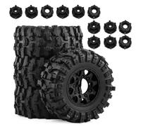 RC Modelli Parti Materiale Del Pneumatico Della Gomma 4Pezzi 118mm 12-14-17mm Esagonale Per Trxs Per Slash Per Arrma Per Senton Per Hsp Per Hpi 1/10 RC Auto Parti(Black)